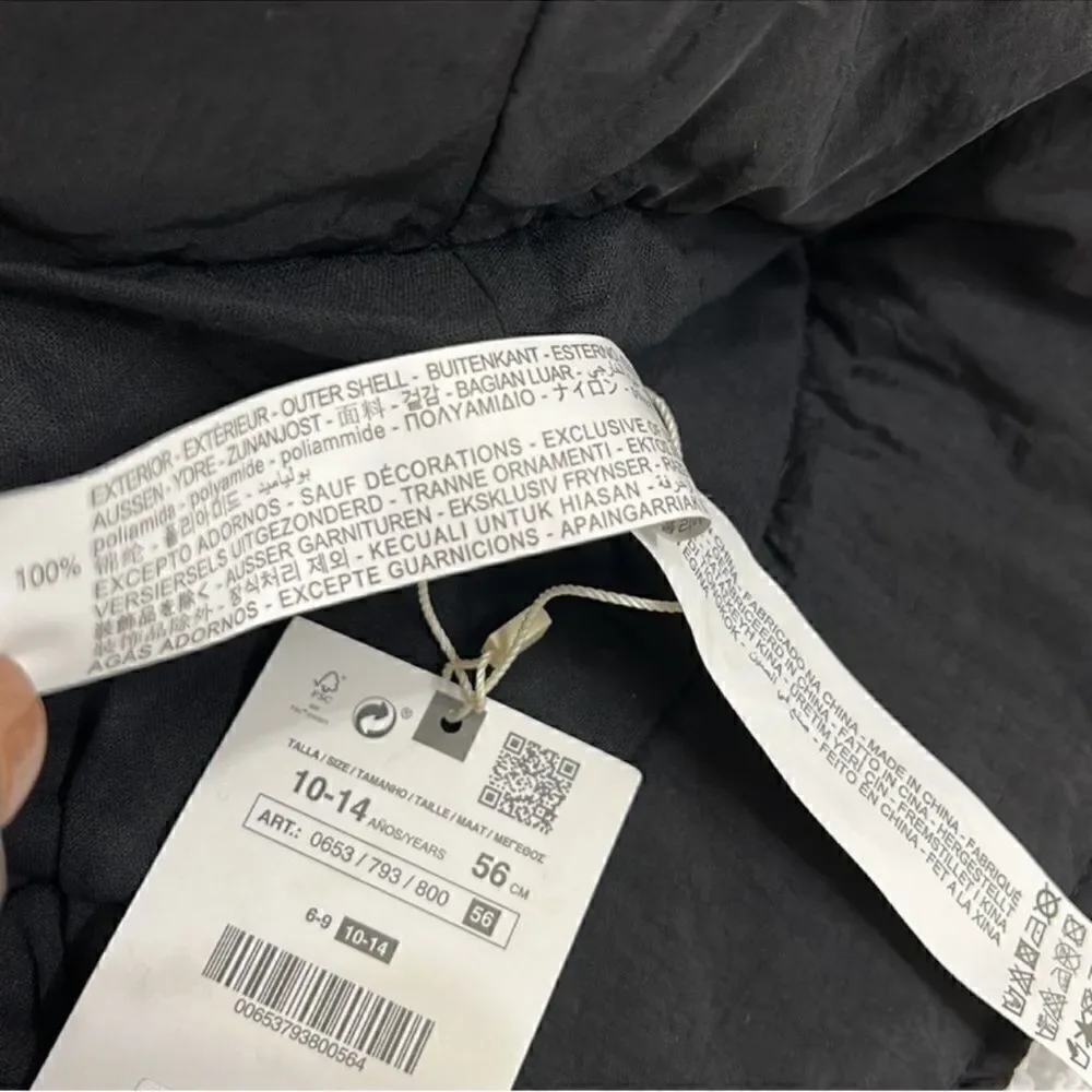 Zara Kids Black Reflective Quilted Bucket Hat(10-14yrs)